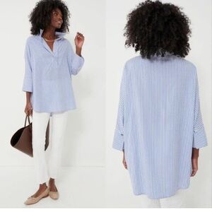 Tuckernuck Willow Blouse Blue Striped Women's Top Sz XXS NWT
